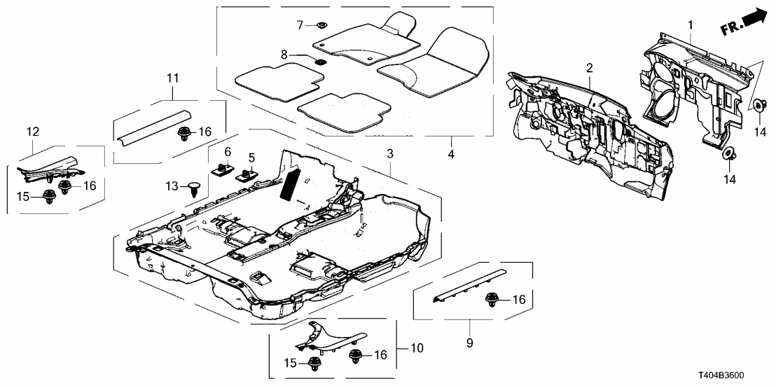 Genuine Honda OEM Type R Floor Mats - FL5 Type R - 83600-T60-A01ZA